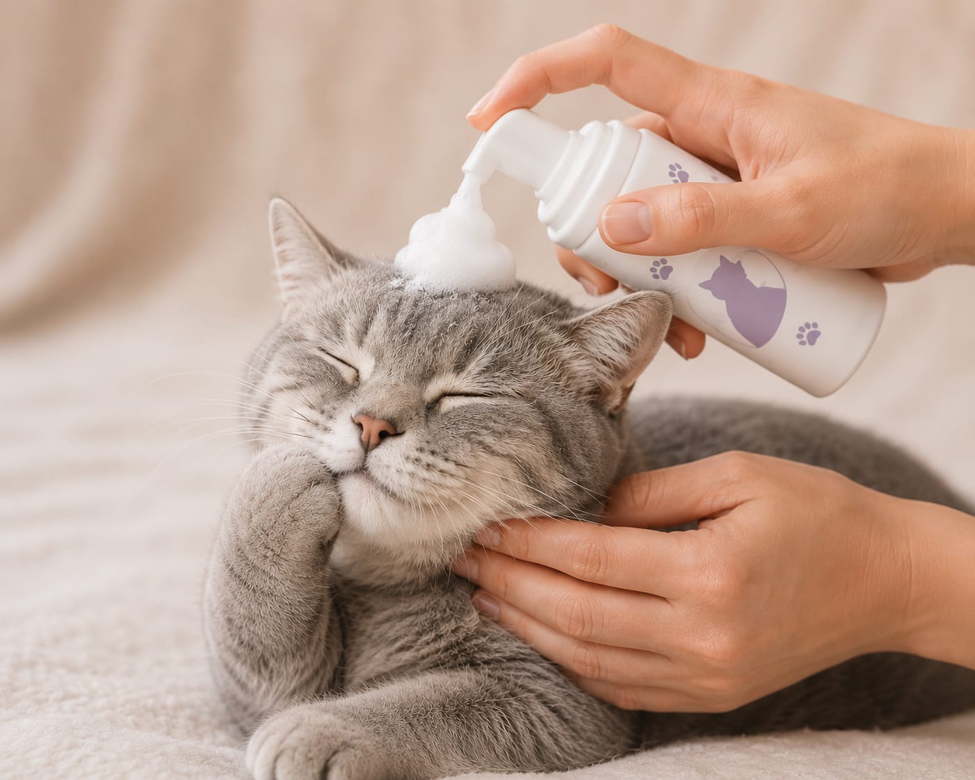 Purr & Powder | Cat Basic Grooming(Without Haircut/Shave)